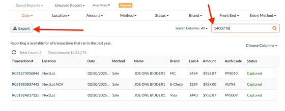Searching Transactions by Auction ID2